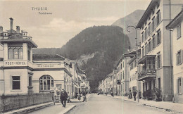 Thusis (GR) Poststrasse - Post-Hotel - Hotel Rhaetia - Verlag J.Guler 1057631 - Thusis