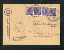 "ALL. BESETZUNG" 1946, Mi. 916 MeF Auf Brief Mit SSt. "ZWICKAU, Robert Schumann" Nach Berlin (L1208) - Cartas & Documentos