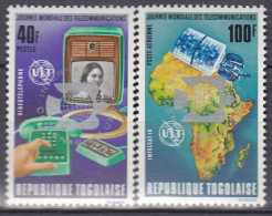 TOGO  1045 B A, 1046 B A, Postfrisch **, INTERNABA; 100 Jahre Weltpostverein (UPU), 1974 - Togo (1960-...)