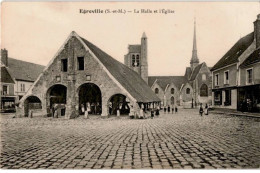 EGREVILLE: La Halle Et L'église - Très Bon état - Autres & Non Classés