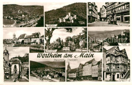 73333629 Wertheim Main Totalansicht Schloss Engelsbrunnen Tauber Kapelle Fachwer - Wertheim