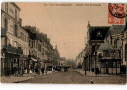 FONTAINEBLEAU: Grande Rue Et L'église - Très Bon état - Fontainebleau