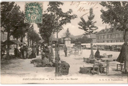 FONTAINEBLEAU: Place Centrale, Le Marché - état - Fontainebleau