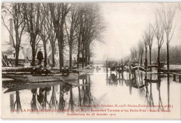 LA FERTE SOUS JOUARRE: Boulevard Turenne Et Les Petits Prés Scierie Noiret Inondation 25 Janvier 1910 - Très Bon état - La Ferte Sous Jouarre