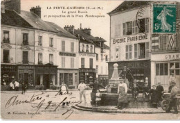 LA FERTE GAUCHER: Le Grand Bassin Et Perspective De La Place Montesquieu - Très Bon état - La Ferte Gaucher