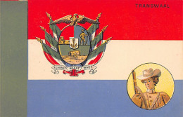 South Africa - Flag And Coat Of Arms Of Transvaal - Boer Lady - Publ. Unknown  - Afrique Du Sud