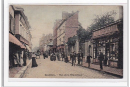 CAUDEBEC : Rue De La République (imprimeur) (toillée) - Tres Bon Etat - Sonstige & Ohne Zuordnung