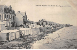 SAINT AUBIN SUR MER - La Plage Par Gros Temps - Très Bon état - Saint Aubin