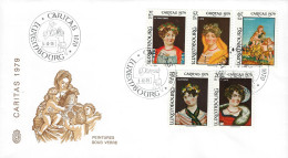 Luxembourg - Luxemburg - Lettre        Caritas  1979   Peintures Sous Verres - Briefe U. Dokumente