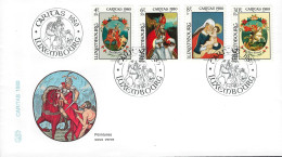 Luxembourg - Luxemburg - Lettre        Caritas  1980   Peintures Sous Verres - Briefe U. Dokumente
