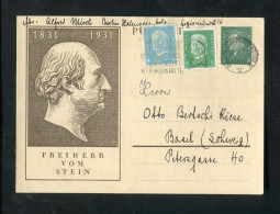 "DEUTSCHES REICH" 1932, Sonderpostkarte Mit Zusatzfrankatur Ex Berlin In Die Schweiz (L1214) - Cartoline