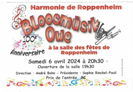 BLOOSMUSIK OWE HARMONIE DE ROPPENHEIM CARTE D'ENTRE (  Lot 435a ) - Tickets - Vouchers