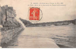BLOIS - La Crue De La Loire, 21 Oct 1907 - Le Pont - Quai De La Saussaye Et Pome D'Epuisement - Très Bon état - Blois