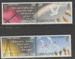 Gibraltar Europa 1995 N° 719 à 722 ** Paix Et Liberté - 1995