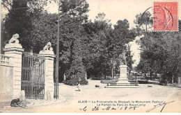 ALAIS - La Promenade Du Bosquet, Le Monument Pasteur - Le Portail Du Parc De Roux Larcy - Très Bon état - Alès