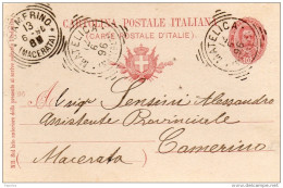 1896 CARTOLINA CON ANNULLO MATELICA  MACERATA - Entiers Postaux