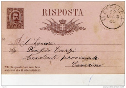 1888 CARTOLINA CON ANNULLO MATELICA  MACERATA - Interi Postali