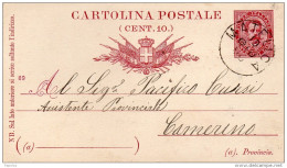 1890 CARTOLINA CON ANNULLO MATELICA  MACERATA - Interi Postali