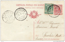 1920  CARTOLINA CON ANNULLO  MELPIGNANO LECCE + SPECCHIA - Interi Postali