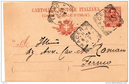 1904  CARTOLINA CON ANNULLO  MACERATA - Stamped Stationery