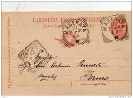 1901   CARTOLINA CON ANNULLO  MACERATA - Ganzsachen