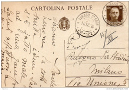 1926   CARTOLINA CON ANNULLO  LURAGO D' ERBA  COMO - Entiers Postaux