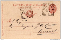 1897  CARTOLINA CON ANNULLO  MACERATA - Stamped Stationery