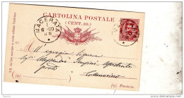 1890  CARTOLINA CON ANNULLO  MACERATA - Stamped Stationery