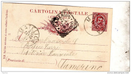 1891   CARTOLINA CON ANNULLO   CAMERINO   MACERATA - Ganzsachen