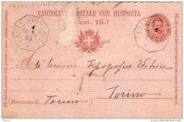 1899  CARTOLINA CON ANNULLO CASALFIUMANESE BOLOGNA - Entero Postal