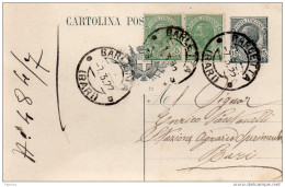 1922 CARTOLINA CON ANNULLO BARLETTA BARI - Marcofilía