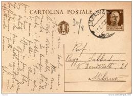 1941  CARTOLINA CON ANNULLO IMPERIA - Entero Postal