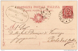 1895  CARTOLINA CON ANNULLO GRUMO APPULA BARI - Entero Postal