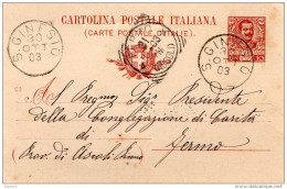 1903   CARTOLINA CON ANNULLO  S. GINESIO MACERATA - Marcophilia