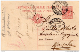 1914  CARTOLINA CON ANNULLO CATANIA - Postwaardestukken