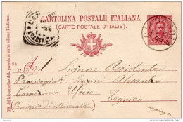 1895  CARTOLINA CON ANNULLO CALDAROLA MACERATA - Interi Postali