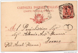 1905  CARTOLINA CON ANNULLO PORTO CIVITANOVA MACERATA - Postwaardestukken