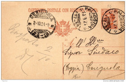 1924     CARTOLINA CON ANNULLO PALAGONIA  CATANIA - Stamped Stationery