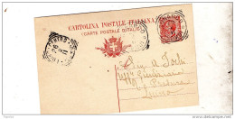 1911  CARTOLINA CON ANNULLO LUINO + CUNARDO VARESE - Stamped Stationery