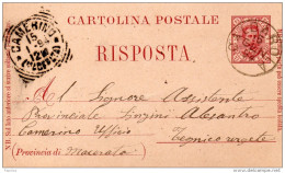 1894  CARTOLINA CON ANNULLO CALDAROLA MACERATA - Ganzsachen