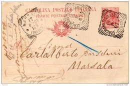 1907  CARTOLINA CON ANNULLO CERCHIARA DI CALABRIA COSENZA - Entero Postal