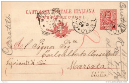 1906  CARTOLINA CON ANNULLO MARSALA - Entiers Postaux