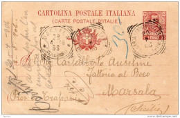 1906  CARTOLINA CON ANNULLO CERCHIARA DI CALABRIA COSENZA - Postwaardestukken