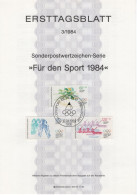 Germany Deutschland 1984-3 Fur Den Sport, Sportgymnastik, Discus Throw Diskuswerfen, Segelsurfen Sailing, Berlin - 1981-1990