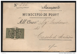 1890  LETTERA CON ANNULLO PIVE DI SACCO  PADOVA - Marcofilía
