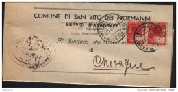 1947  LETTERA CON ANNULLO S. VITO DEI NORMANNI BRINDISI - 1946-60: Marcophilia