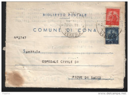 1948  LETTERA  CON ANNULLO CONA VENEZIA - 1946-60: Storia Postale