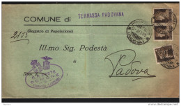 1935   LETTERA CON ANNULLO TERRASSA PADOVANA PADOVA - Storia Postale