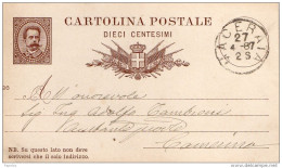 1887 CARTOLINA CON ANNULLO  MACERATA - Interi Postali
