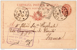 1901 CARTOLINA CON ANNULLO LORO PICENO MACERATA - Stamped Stationery